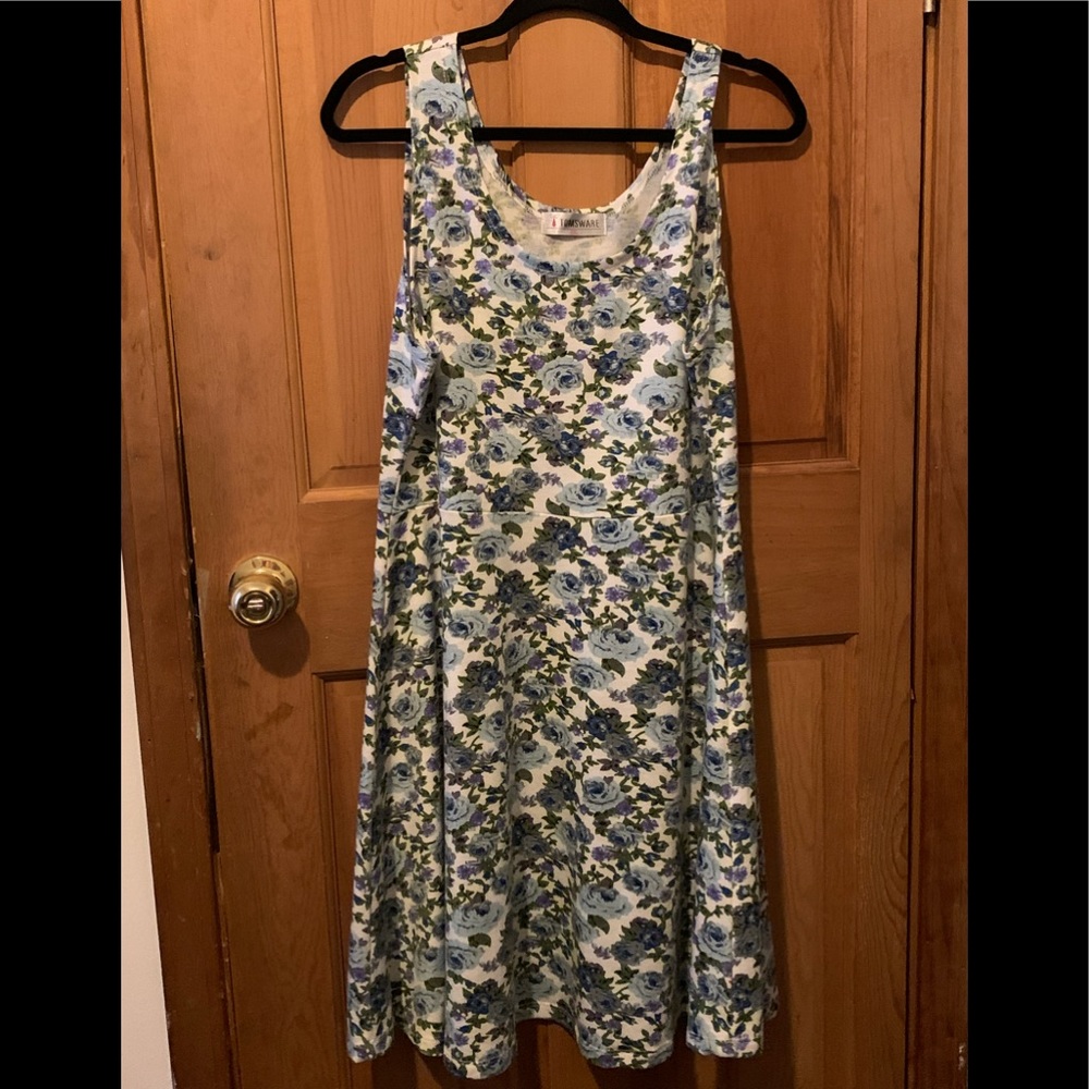 Blue floral dress